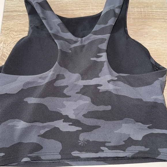 Athleta tank built in bra crop xxs camo camouflage gray black NEW no tags - Picture 3 of 4